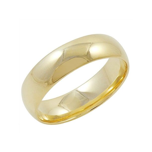 SALE Hollow Yellow Gold 6mm Size 10 Comfort Mens Wedding Band Ring Light 